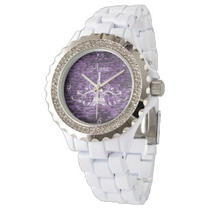 Tour Eiffel violet Montre