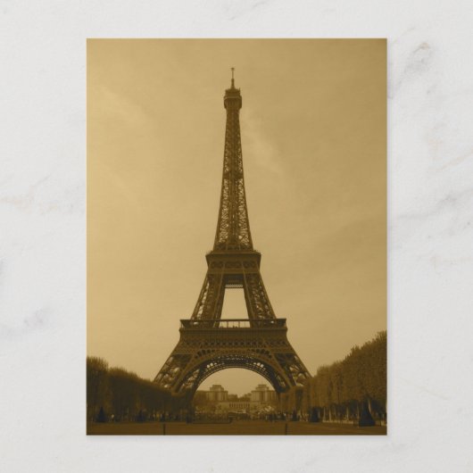 Tour Eiffel vue frontale sepia Carte postale (Devant)