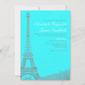 Tour Eiffel Whimsical Invitations de mariage (Devant)