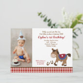 Tour 'Em Up Horse Photo Anniversaire Invitation 5x (Debout devant)