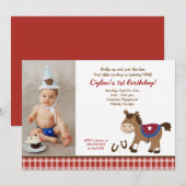 Tour 'Em Up Horse Photo Anniversaire Invitation 5x (Devant / Derrière)