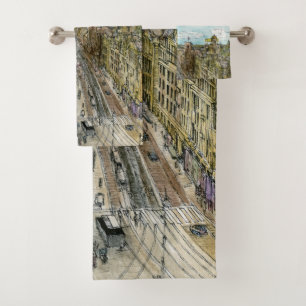 Tour européen d'oscillation d'aquarelle des