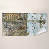 Tour européen d'oscillation d'aquarelle des (Serviette de bain)