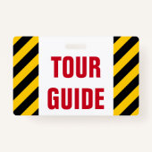 "TOUR GUIDE" + Black & Yellow Stripes Badge (Voorkant)
