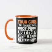 Tour Guide Ik probeer dingen grappig te maken geze Mok (Links)