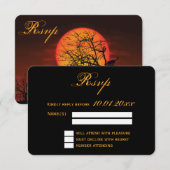 Tour Halloween Mariage RSVP Cartes À La Nuit (Devant / Derrière)