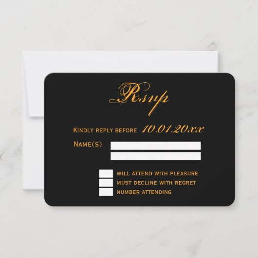 Tour Halloween Mariage RSVP Cartes À La Nuit (Devant)