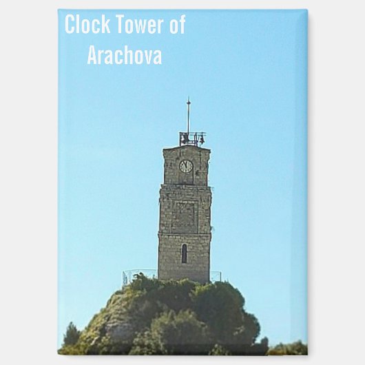 Tour horloge d'Arachova Grèce Magnet (Recto)