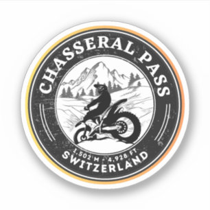 Tour motorfiets Chasseral Pass swiss-alps Sticker