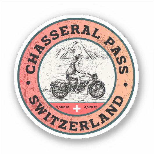 Tour motorfiets Chasseral Pass swiss-alps Sticker (Voorkant)