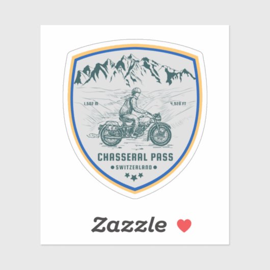 Tour motorfiets Chasseral Pass swiss-alps Sticker (Vel)