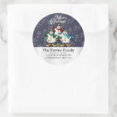 Tour Noël Snowmen Étiquettes de adresse (Sac)