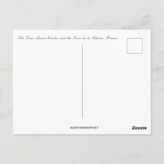 Tour Saint-Nicolas en Tour de la Chaîne Frankrijk Briefkaart (Achterkant)
