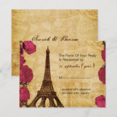 Tour vintage beffroi rose Paris mariage rsvp (Devant / Derrière)