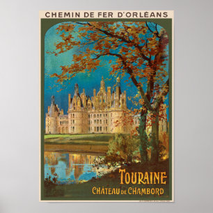 Touraine Château de Chambord Poster vintage 1913