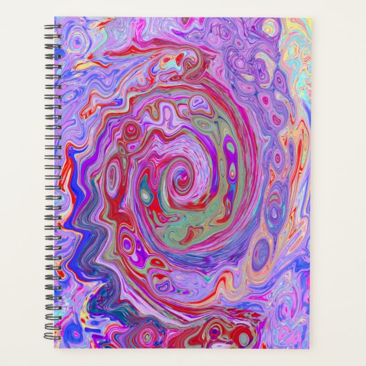 Tourbillon Abstrait Rétro Rouge, Violet et Rose (Devant)