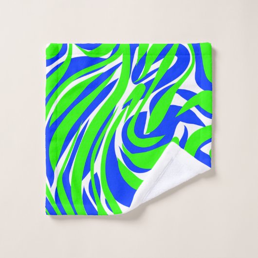 Tourbillon bleu et vert Abstrait (Gant de toilette)