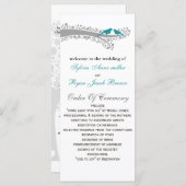 tourbillon bleu lovebirds Programme de mariage (Devant / Derrière)