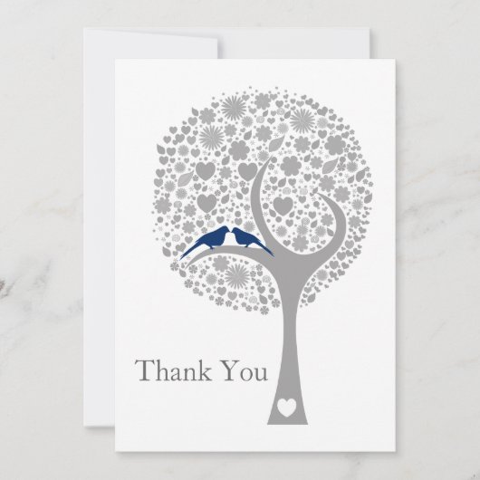 tourbillon bleu marine lovebirds mariage Merci (Devant)