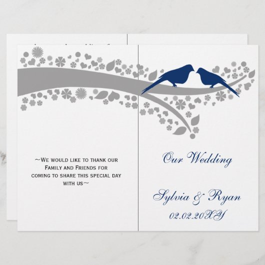 tourbillon bleu marine lovebirds plié programme de (Devant / Derrière)