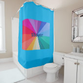 tourbillon de couleurs sur rideau de douche (En situation)