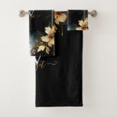 tourbillon de marbre floral de luxe noir & or (En situation)