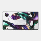 Tourbillon fluide 3D abstrait violet sarcelle méta (Clavier et souris)