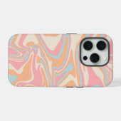 Tourbillon liquide abstrait moderne Fuzz pêche (Verso Horizontal)