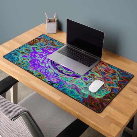 Tourbillon Liquide Abstrait Rétro Coloré Violet Gr (Bureau 2)
