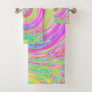 Tourbillon Liquide Abstrait Rose et Bleu Groovy