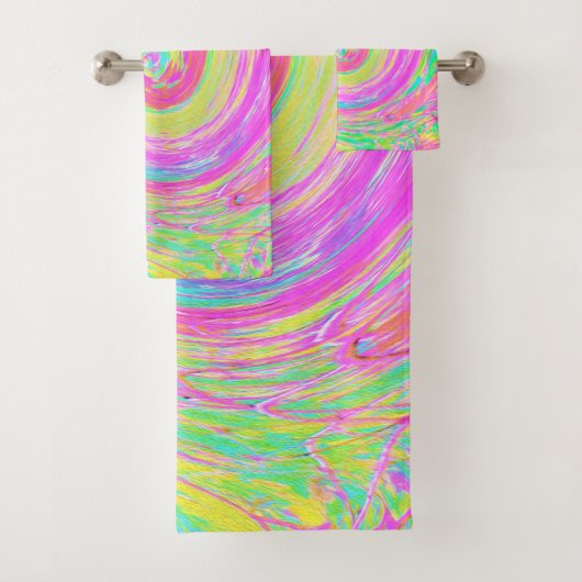 Tourbillon Liquide Abstrait Rose et Bleu Groovy (En situation)
