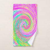 Tourbillon Liquide Abstrait Rose et Bleu Groovy (Serviette à main)