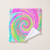 Tourbillon Liquide Abstrait Rose et Bleu Groovy (Gant de toilette)