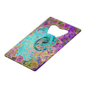 Tourbillon Liquide Rétro Abstrait Groovy Bleu Aqua (Devant Angle)