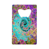 Tourbillon Liquide Rétro Abstrait Groovy Bleu Aqua (Dos)