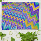 tourbillon multicolore sur torchon de cuisine (Plié)