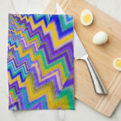 tourbillon multicolore sur torchon de cuisine (Quart Plié)