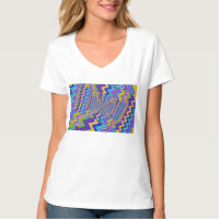 tourbillon multicolore sur un T-shirt