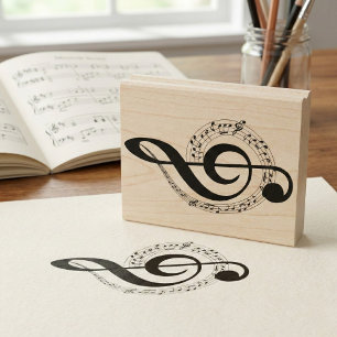 Tourbillon Musical & Clef de Sol Tampon en Bois