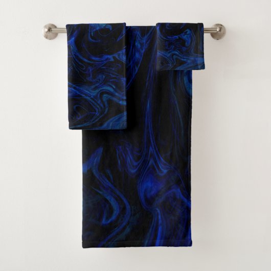 Tourbillon Noir Bleu Abstrait Fumé Cool (En situation)