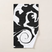 Tourbillon noir et Marbre blanc moderne (Serviette à main)