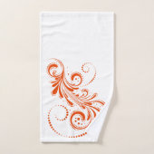 Tourbillon orange sur arrière - plan blanc (Serviette à main)