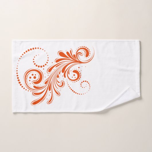Tourbillon orange sur arrière - plan blanc (Serviette à main)