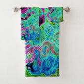 Tourbillon rétro Super rose et bleu chaud (En situation)