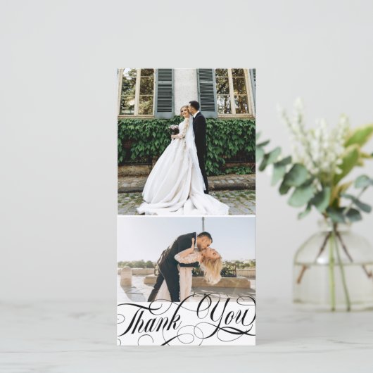 Tourbillonnant Script Merci 2 photos Mariages (Debout devant)