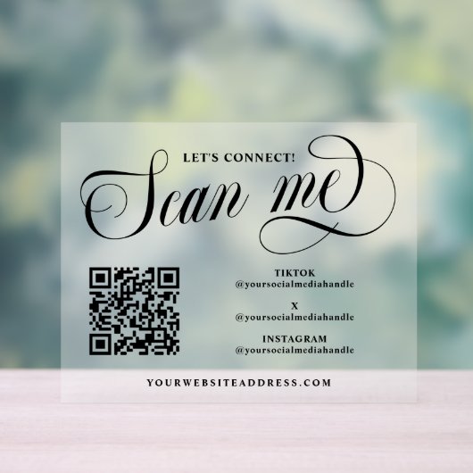 Tourbillonnant Script Scan Me QR Code Médias socia (Neutre)