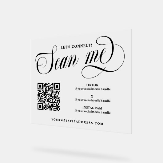 Tourbillonnant Script Scan Me QR Code Médias socia (Angle)
