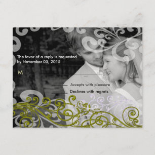 Tourbillonnant votre carte de réponse de Mariage p