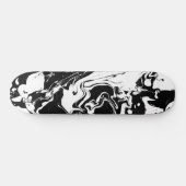 Tourbillons abstraits noirs et blancs - skateboard (Horz)