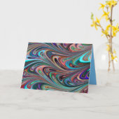 tourbillons arc-en-ciel carte de voeux (Fleur jaune)